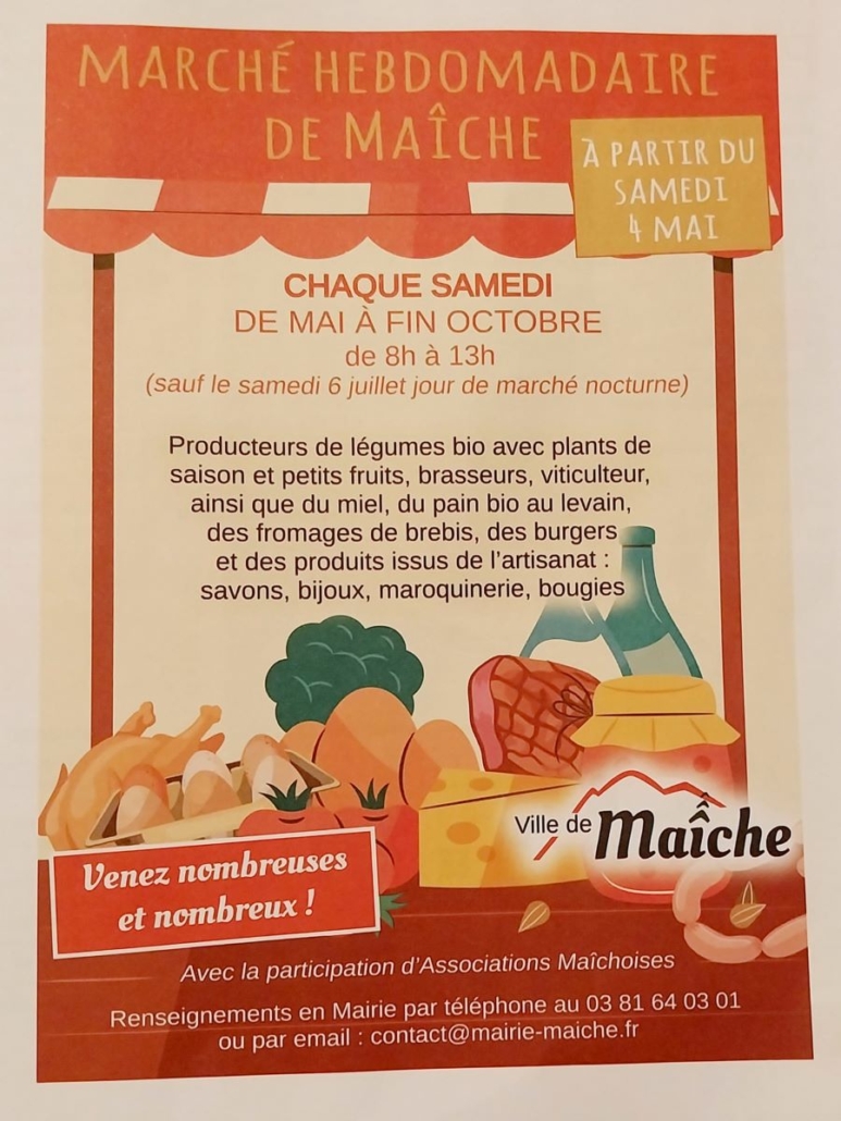 affiche marché hebdomadaire Maiche
